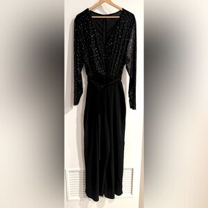 Black Long Sleeve Jumpsuit with Pockets